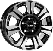 Alu kola CMS C31, 18x7.5 5x130 ET58, černá lesklá + leštění (zátěžová)