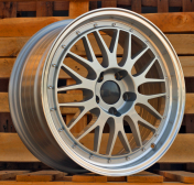 Alu kola Racing Line A1025, 17x8.5 5x120 ET15, stříbrná + leštěný límec