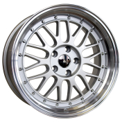 Alu kola Racing Line A1025, 18x8 5x120 ET20, stříbrná + leštěný límec