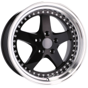 Alu kola Racing Line B1161, 18x9.5 5x120 ET35, Černá + leštěný límec