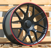 Alu kola Racing Line B1258, 19x8.5 5x112 ET38, černá matná + červený límec