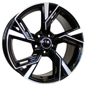 Alu kola Racing Line B1571, 22x9.5 5x112 ET20, černá + leštění (zátěžová)