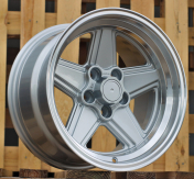 Alu kola Racing Line B1794, 16x8 5x112 ET11, stříbrná + leštěný límec