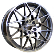 Alu kola Racing Line B5167, 18x8.5 5x120 ET35, šedivá + leštění (zátěžová)