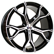 Alu kola Racing Line B5498, 22x10.5 5x112 ET43, černá + leštění (zátěžová)