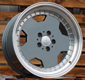 Alu kola Racing Line B5852, 17x8 5x112 ET25, šedivá + leštěný límec