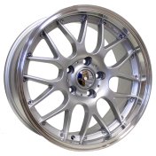 Alu kola Racing Line BY773, 18x8 5x120 ET20, stříbrná + leštěný límec