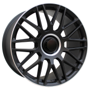 Alu kola Racing Line FE230, 21x10 5x112 ET62.5, Černá matná + leštěný límec + rytá krytka