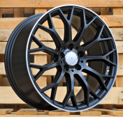 Alu kola Racing Line YS1180, 20x9.5 5x112 ET45, Černá matná + leštěný límec (zátěžová)