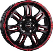 Alu kola BORBET CW8, 18x8 6x120 ET45, černá matná s červenou linkou (zátěžová)