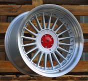 Alu kola Racing Line 7307F, 17x8 5x120 ET20, stříbrná + leštěný límec