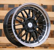 Alu kola Racing Line A1025, 18x8 5x120 ET35, Černá + leštěný límec