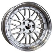 Alu kola Racing Line A1025, 18x8 5x120 ET35, stříbrná + leštěný límec