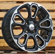 Alu kola Racing Line B1136, 17x7 4x108 ET37.5, černá + leštění