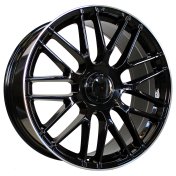 Alu kola Racing Line B1268, 20x8 5x112 ET40, Černá + leštěný límec