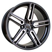 Alu kola Racing Line B1382, 20x9 5x114.3 ET35, Černá matná + leštění celoroční použití