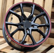 Alu kola Racing Line B1418, 17x7.5 5x114.3 ET45, černá s červenou linkou