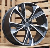 Alu kola Racing Line B1566, 22x9.5 5x112 ET20, Černá matná + leštění