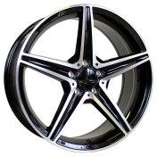 Alu kola Racing Line B5052, 18x7.5 5x112 ET44, černá + leštění