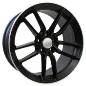 Alu kola Racing Line B5461, 19x9 5x112 ET49, Černá matná + leštěný límec