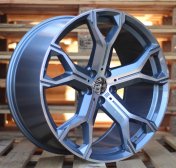 Alu kola Racing Line B5498, 22x9.5 5x112 ET37, šedivá matná + leštění (zátěžová)