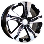 Alu kola Racing Line B5520, 17x7.5 5x114.3 ET45, černá + leštění