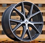 Alu kola Racing Line B5792, 19x8 5x112 ET45, Černá matná + leštění