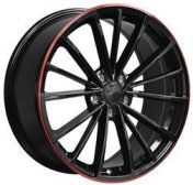 Alu kola Racing Line B5937, 17x7.5 5x112 ET51, černá matná + červený límec