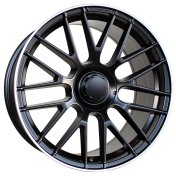 Alu kola Racing Line BK912, 19x8 5x112 ET45, Černá matná + leštěný límec