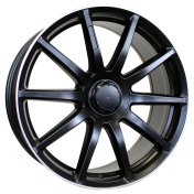 Alu kola Racing Line BK913, 20x8.5 5x112 ET38, Černá matná + leštěný límec