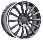 Alu kola Racing Line B1048, 20x9.5 5x112 ET43, Černá + leštěný límec