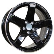 Alu kola Racing Line FE023, 21x10 5x112 ET19, Černá + leštěný límec (zátěžová)