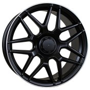 Alu kola Racing Line FE195, 19x8 5x112 ET38, Černá matná + leštěný límec