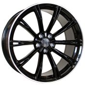 Alu kola Racing Line H5060, 21x9 5x112 ET30, Černá + leštěný límec (zátěžová)