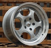 Alu kola Racing Line L2384, 17x9.5 5x120 ET20, stříbrná + leštěný límec