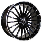 Alu kola Racing Line MR532, 20x8.5 5x112 ET38, Černá + leštěný límec