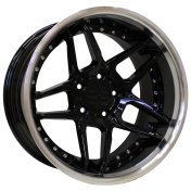 Alu kola Haxer SSA01, 18x8.5 5x120 ET20, Černá + leštěný límec