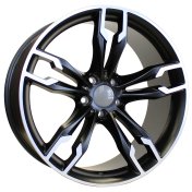 Alu kola Racing Line XE169, 20x8.5 5x120 ET35, Černá matná + leštění