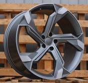 Alu kola Racing Line Y1201, 19x8.5 5x112 ET34, šedivá matná + leštění