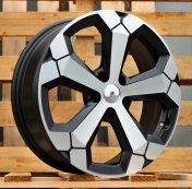 Alu kola Racing Line Y1274, 18x6.5 5x114.3 ET32, Černá matná + leštění