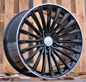 Alu kola Racing Line Y5909B, 20x9.5 5x112 ET45, Černá + leštěný límec