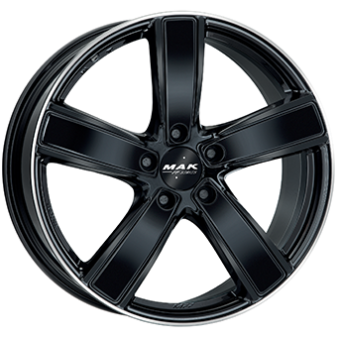 Alu kola MAK TURISMO-D, 20x11.5 5x130 ET68, černá lesklá + leštěný límec (zátěžová)