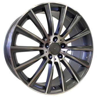 Alu kola Racing Line B1048, 18x8.5 5x112 ET35, šedivá + leštění