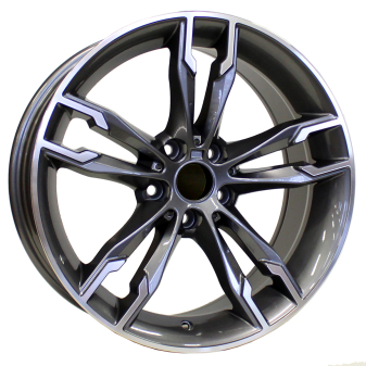 Alu kola Racing Line B1257, 17x8 5x120 ET34, šedivá + leštění