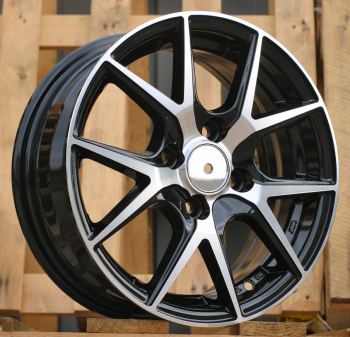 Alu kola Racing Line B1795, 14x5.5 4x100 ET43, černá + leštění