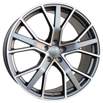 Alu kola Racing Line B5131, 18x8 5x112 ET35, šedivá matná + leštění