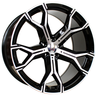 Alu kola Racing Line B5498, 22x9.5 5x112 ET37, černá + leštění (zátěžová)