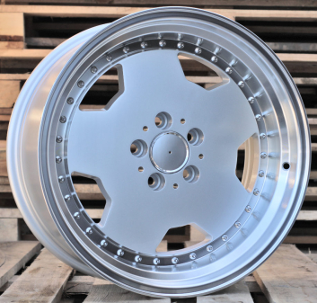 Alu kola Racing Line B5852, 18x8 5x112 ET30, stříbrná + leštěný límec