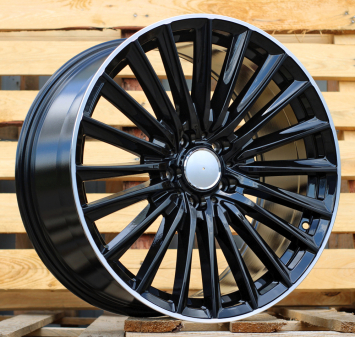 Alu kola Racing Line B5909, 19x9 5x112 ET45, Černá + leštěný límec