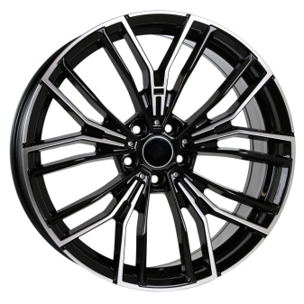 Alu kola Racing Line B5964, 20x8.5 5x112 ET26, černá + leštění (zátěžová)